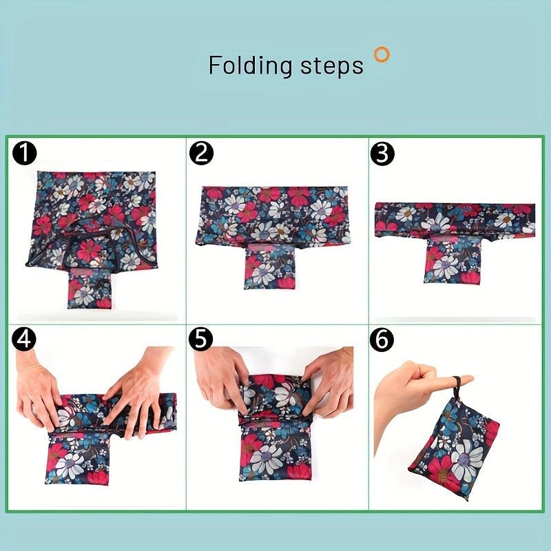 Large Capacity Reusable Grocery Bag with Handles, Foldable & Washable