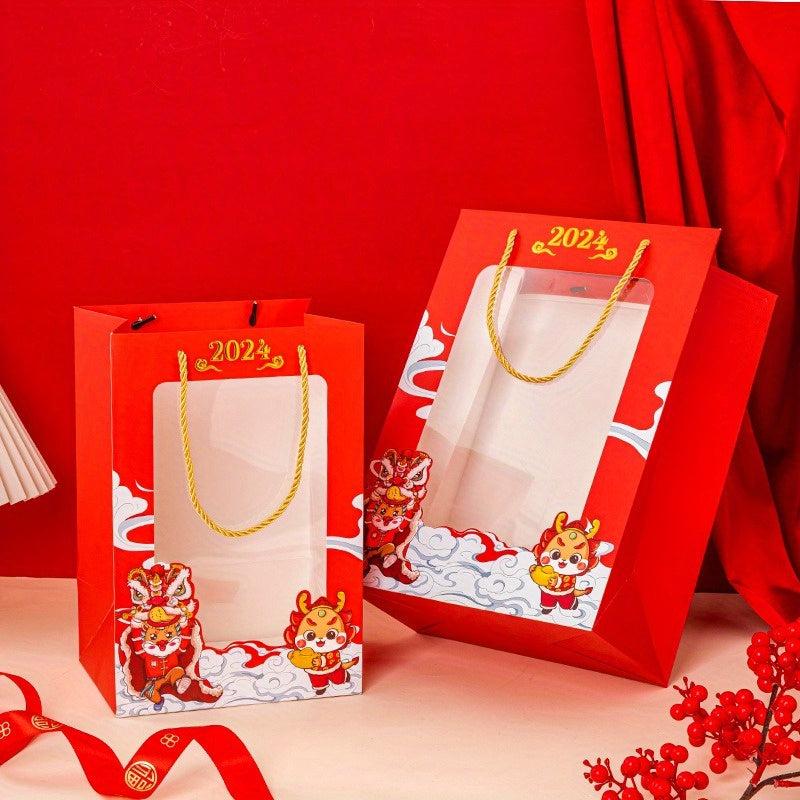 Year Of The Dragon Gift Bag Packaging Bag with Transparent Window