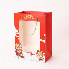 Year Of The Dragon Gift Bag Packaging Bag with Transparent Window