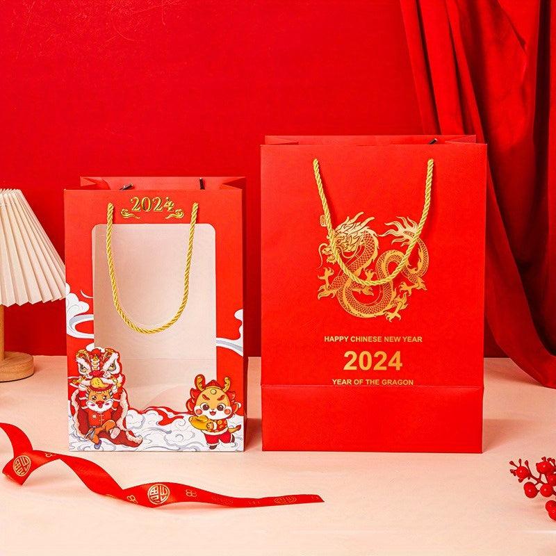 Year Of The Dragon Gift Bag Packaging Bag with Transparent Window