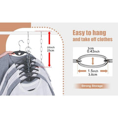 6pcs Hangers Space Saving Metal Chain Clothes Hanger Organizer