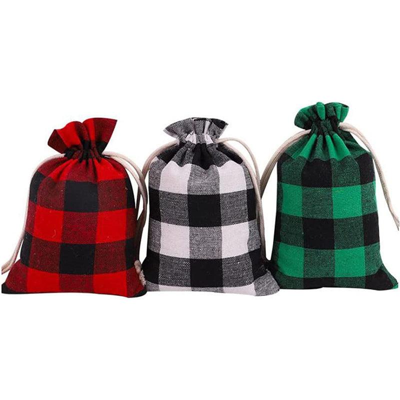 10pcs Christmas Drawstring Gift Bags Party Gift Bags Sacks Pouches