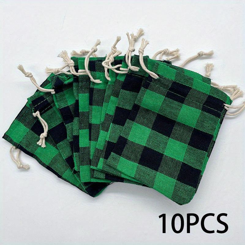 10pcs Christmas Drawstring Gift Bags Party Gift Bags Sacks Pouches