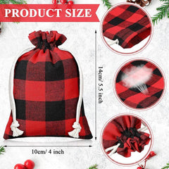 10pcs Christmas Drawstring Gift Bags Party Gift Bags Sacks Pouches