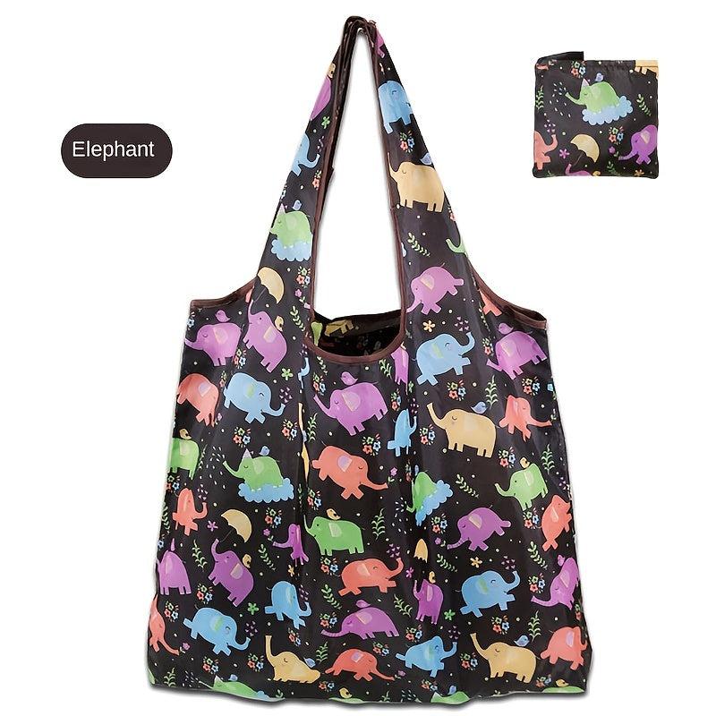 2pcs Flower Cloth Portable Grocery Bag Supermarket Shopping Bag