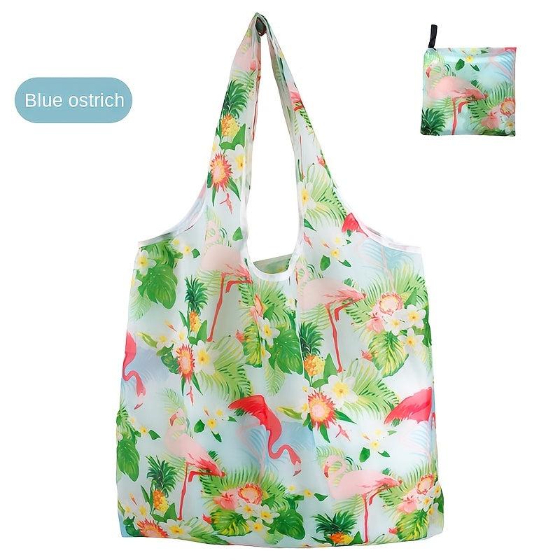 2pcs Flower Cloth Portable Grocery Bag Supermarket Shopping Bag