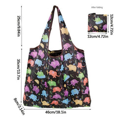 2pcs Flower Cloth Portable Grocery Bag Supermarket Shopping Bag