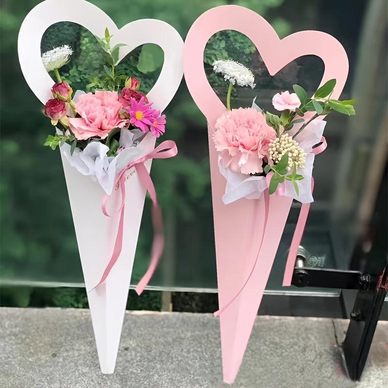 Single Rose Flower Arrangement Box Flowers Tote Small Bouquet Packaging Box