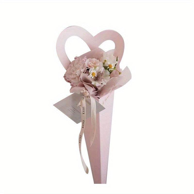 Single Rose Flower Arrangement Box Flowers Tote Small Bouquet Packaging Box