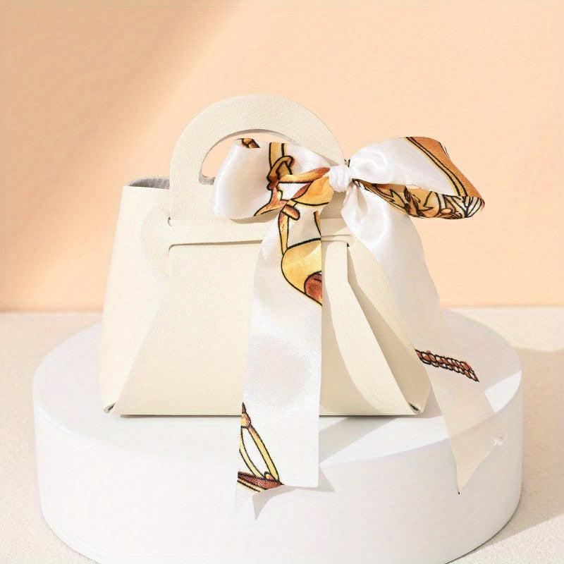 Leather Gift Bags Ribbon Wedding Favour Distributions Eid Mubarak Candy Packagin