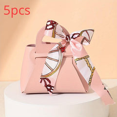 Leather Gift Bags Ribbon Wedding Favour Distributions Eid Mubarak Candy Packagin