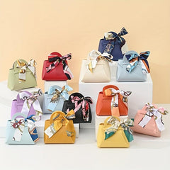 Leather Gift Bags Ribbon Wedding Favour Distributions Eid Mubarak Candy Packagin