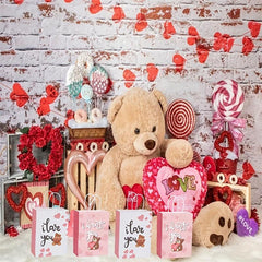 8 Pack Valentines Gift Bag With Tissue Paper For Kids - Party Supplies