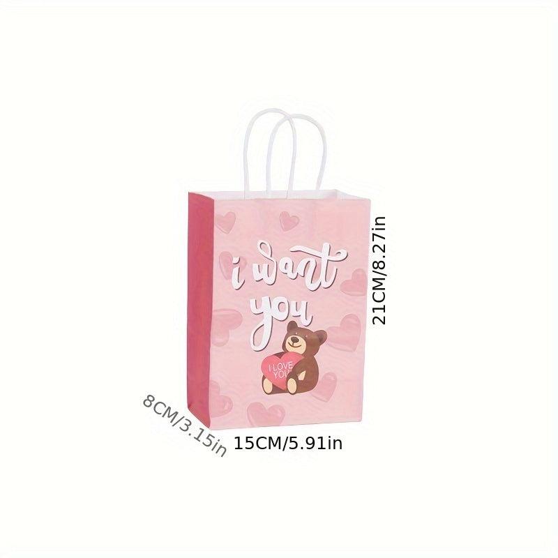 8 Pack Valentines Gift Bag With Tissue Paper For Kids - Party Supplies