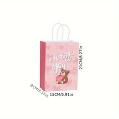 8 Pack Valentines Gift Bag With Tissue Paper For Kids - Party Supplies