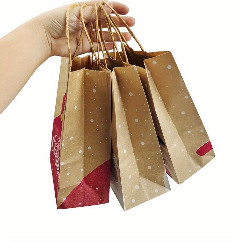 2pcs Santa Claus Candy Biscuit Bag - Happy Christmas Gift Hand Bags