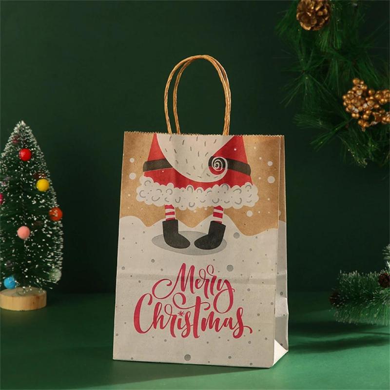 2pcs Santa Claus Candy Biscuit Bag - Happy Christmas Gift Hand Bags