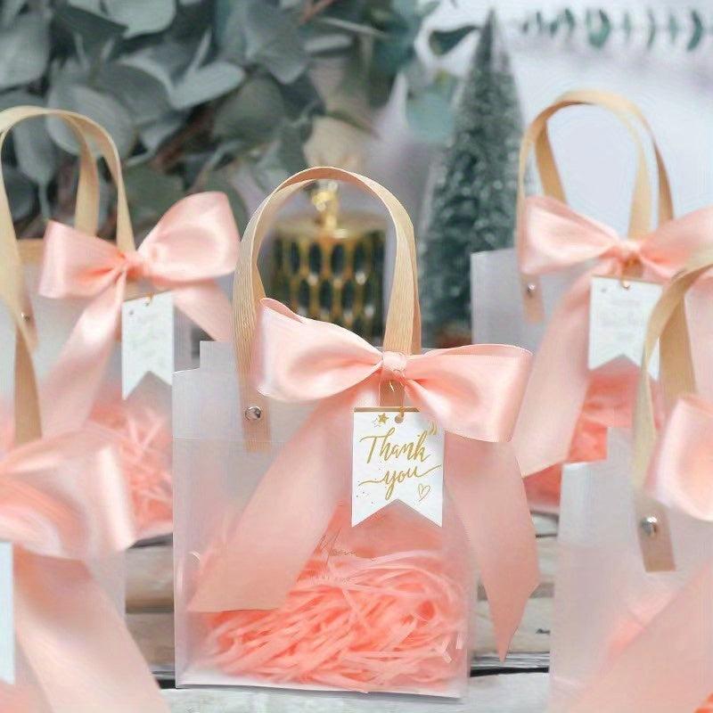 Goodie Bags 13x7cm with Ribbon - Transparent Thank You Treat Bags