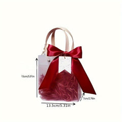 Goodie Bags 13x7cm with Ribbon - Transparent Thank You Treat Bags