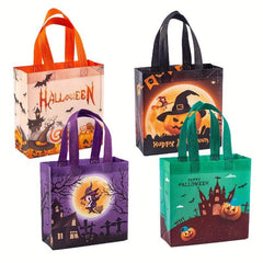 4pcs Halloween Trick Or Treat Bags Small Halloween Tote Bags With Handles