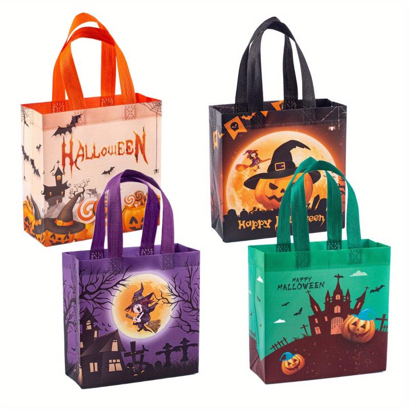4pcs Halloween Trick Or Treat Bags Small Halloween Tote Bags With Handles