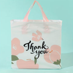 10pcs Flower Thank You Shopping Bags - Gift Wrapping Bags for Clothes