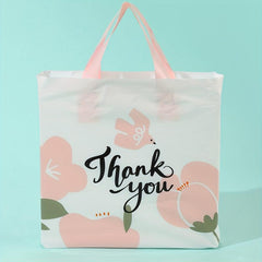 10pcs Flower Thank You Shopping Bags - Gift Wrapping Bags for Clothes