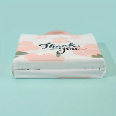 10pcs Flower Thank You Shopping Bags - Gift Wrapping Bags for Clothes