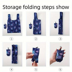 Portable Folding Bag Floral Polyester Bag for Shopping