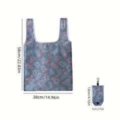 Portable Folding Bag Floral Polyester Bag for Shopping