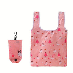 Portable Folding Bag Floral Polyester Bag for Shopping