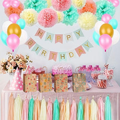 8pcs Watercolor Flowers Paper Gift Bags Floral Party Favor Bags