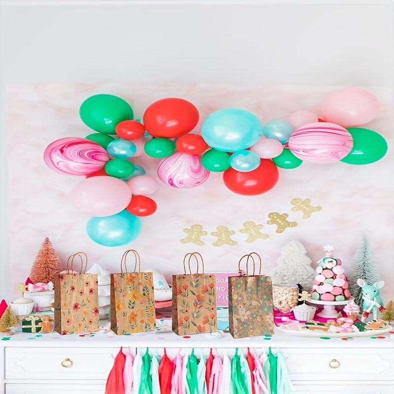 8pcs Watercolor Flowers Paper Gift Bags Floral Party Favor Bags