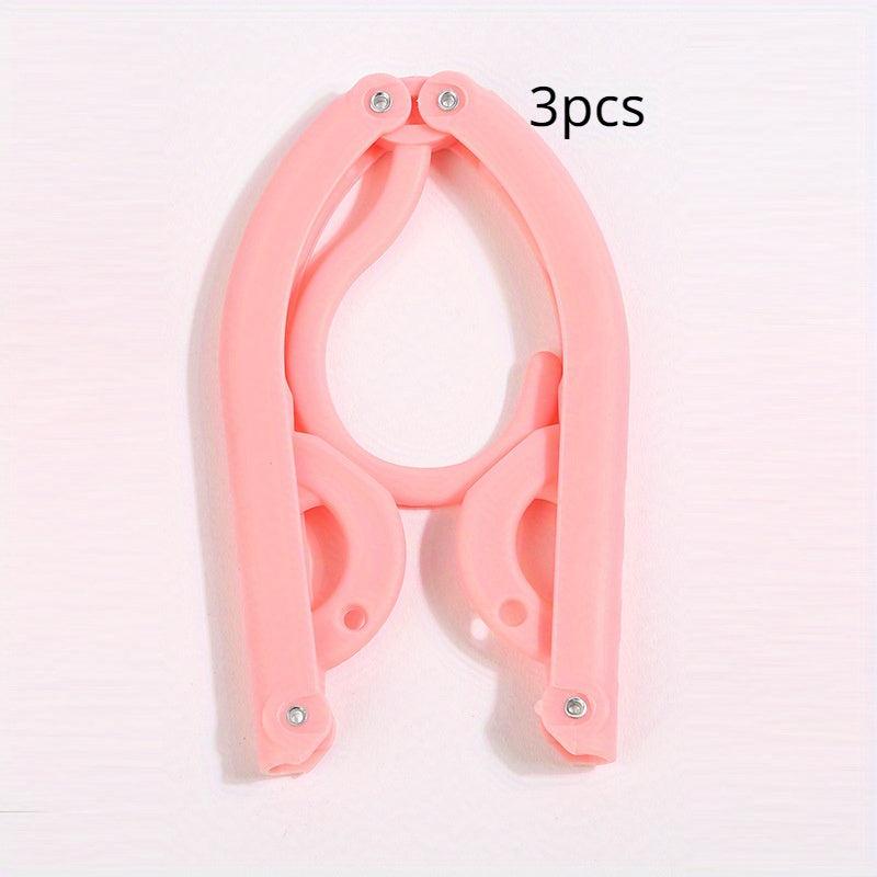 3pcs Portable Travel Hanger Retractable Plastic Rack Drying Rack