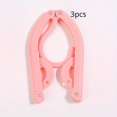 3pcs Portable Travel Hanger Retractable Plastic Rack Drying Rack