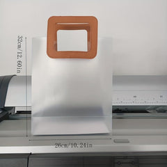 10pcs Red Orange Square PP Transparent Frosted Tote Bag Gift Bag