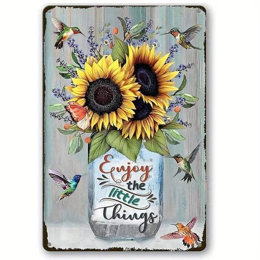 Vintage Sunflowers Tin Sign Wall Decor Gift 20 x 30 cm
