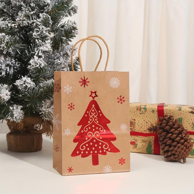 Christmas Paper Gift Bags Snowflakes Christmas Tree Candy Cookie Bag