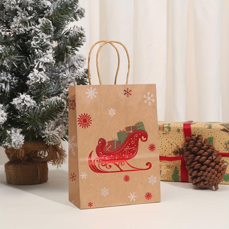 Christmas Paper Gift Bags Snowflakes Christmas Tree Candy Cookie Bag