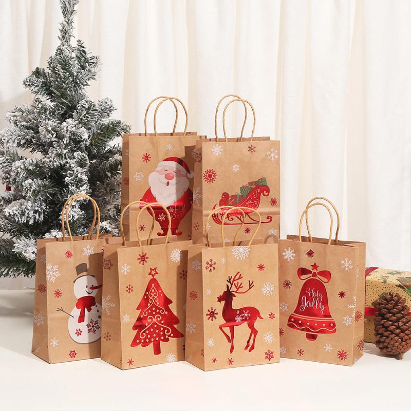 Christmas Paper Gift Bags Snowflakes Christmas Tree Candy Cookie Bag