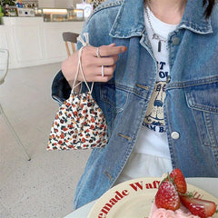 1pc Drawstring Gift Bag Small Cloth Pocket Hand held Bundle