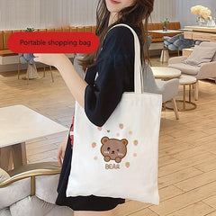 1pc Canvas Bag Portable Shopping Bag Clothing Bag Foldable