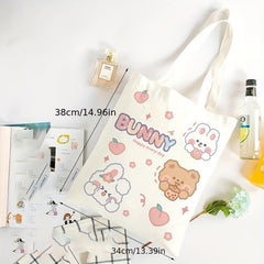 1pc Canvas Bag Portable Shopping Bag Clothing Bag Foldable