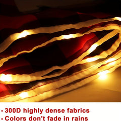 2pcs Christmas Outdoor Decor Set Red Checked Door Banner Merry Christm