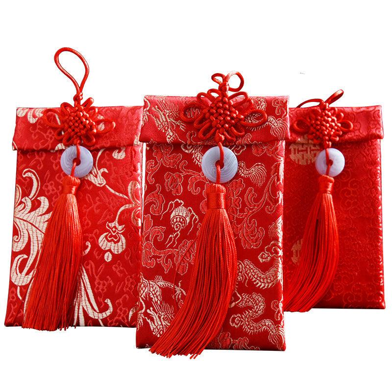 Brocade Fabric Red Envelope - Year of the Rat Design