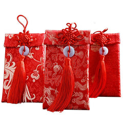 Brocade Fabric Red Envelope - Year of the Rat Design