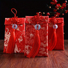 Brocade Fabric Red Envelope - Year of the Rat Design