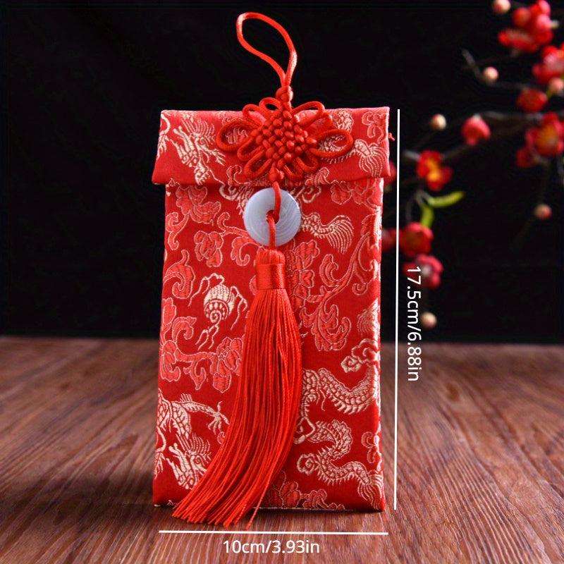 Brocade Fabric Red Envelope - Year of the Rat Design