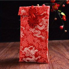 Brocade Fabric Red Envelope - Year of the Rat Design