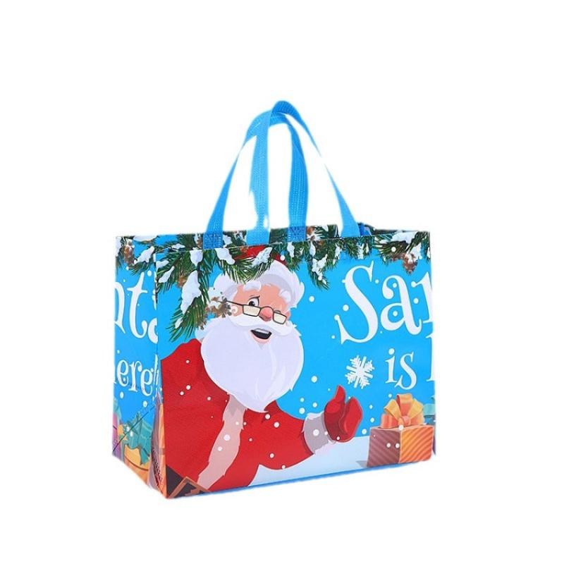 4pcs Holiday Laminated Non-woven Tote Gift Bag Set